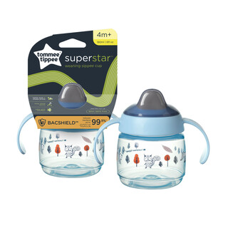 Tommee Tippee Superstar Sippee Weaning Cup, Babies Sippy Bottle, 190 ml, Blue